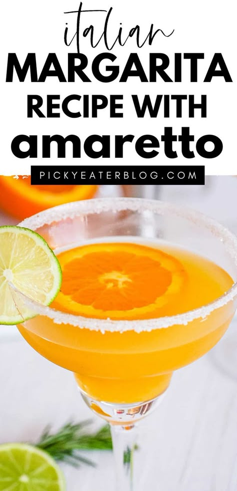 Margarita With Amaretto, Amaretto Orange Margarita, Magrita Drinks, Amaretto Margarita Recipe, Italian Margarita Recipe, Orange Margarita Recipe, Perfect Margarita Recipe, Vegetarian Snacks Easy, Italian Margarita