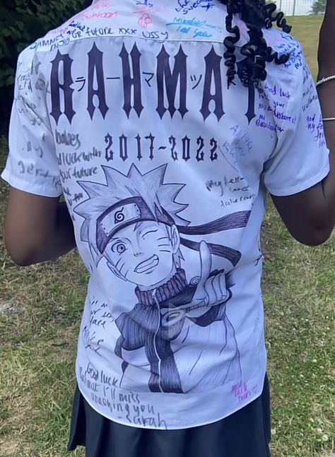 Anime Leavers Shirt, Boys Leavers Shirts, Leavers Shirt Designs Boys, Levers School Shirt, Leavers Shirt Inspo Uk, Leaver Shirt Designs, Leavers Shirt Designs Uk Aesthetic, Year 11 Leavers Shirt Ideas, School Leavers Shirt Designs