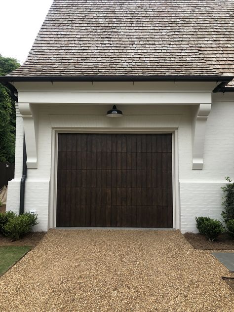 Old English Cottage, Garage Guest House, Garage Door Styles, Wood Garage Doors, Cottage Exterior, Exterior Front Doors, Exterior Trim, English Cottage, Dream House Exterior