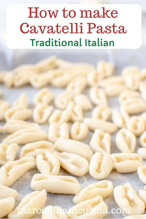 Cavatelli Pasta Recipe, Homemade Cavatelli, Cavatelli Recipe, Cavatelli Pasta, Homemade Pasta Dough, Pasta Dough Recipes, Frozen Pasta, Homemade Pasta Recipe, Handmade Pasta