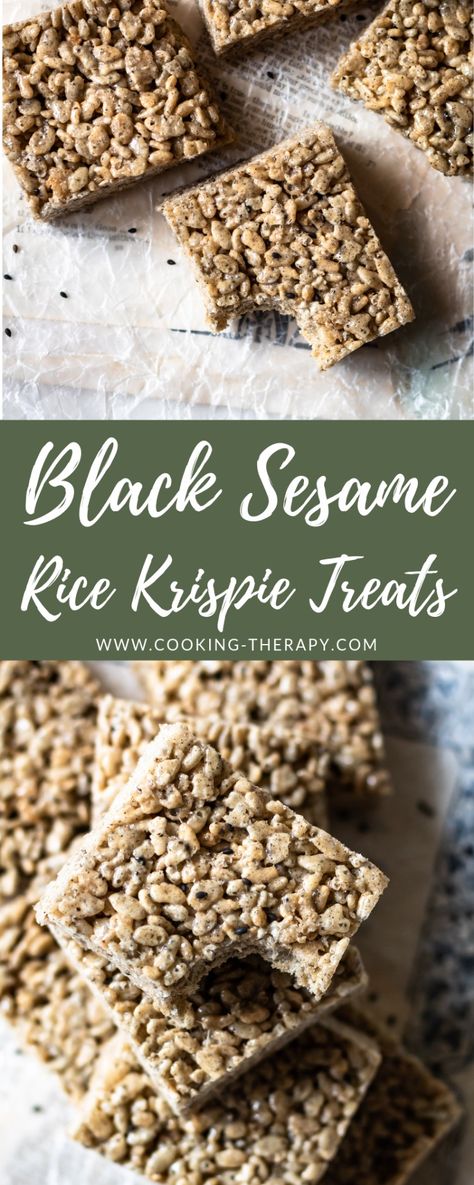 Sesame Rice Crispy Treats, Sushi Rice Krispie Treats, Earl Grey Rice Krispies, Black Sesame Rice Krispie, Lunar New Year Treats, Sesame Rice Krispie Treats, Black Sesame Rice Krispie Treats, Elevated Rice Crispy Treats, Savory Rice Krispie Treats