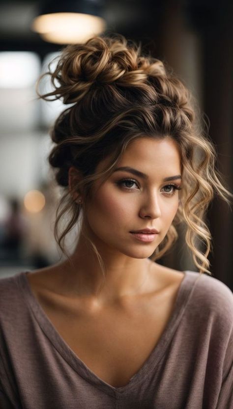 Top 2024 Hairstyles for Every Occasion: Glam, Casual & Formal Looks Curled Updo Hairstyles, Easy Homecoming Hairstyles, Curled Updo, Long Hair Updo, Formal Hairstyles, Long Curly Hair, Homecoming Hairstyles, Hair Dos, Bride Hairstyles