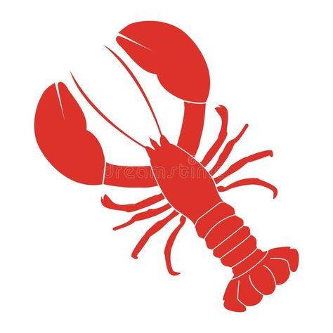 Red lobster icon, logo royalty free illustration Lobster Logo Design, Lobster Outline, Cartoon Lobster, Lobster Graphic, Lobster Drawing, Lobster Illustration, Mother Earth Art, Surf Turf, Beaded Shirt