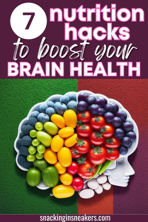 A brain made up of healthy foods with a text overlay that says 7 nutrition hacks to boost your brain health. Best Food For Brain, Makers Diet, Brain Healthy Foods, Moonshine Recipes, Superbowl Party Food, Gluten Sensitivity, Brain Power, Superbowl Party, Health Check