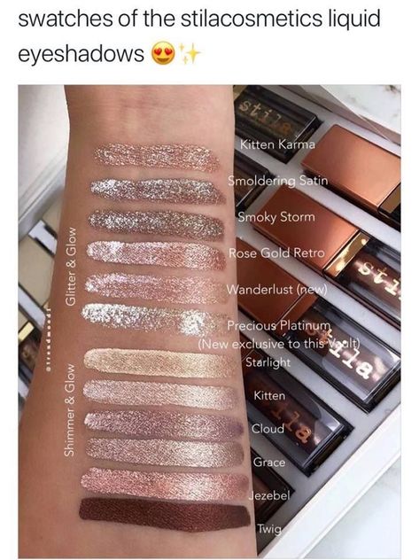 Stila Liquid Eyeshadow, Liquid Eye Shadow, Liquid Glitter Eyeshadow, Feeling Pretty, Dior Makeup, Makeup Artistry, Wardrobe Update, Makeup Swatches, Liquid Eyeshadow