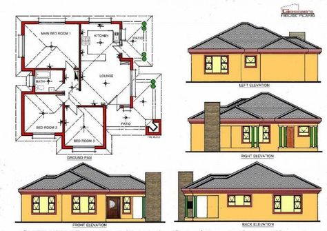 Brick House Plans, Tuscan House Plans, Round House Plans, Single Storey House Plans, House Plans South Africa, House Plans For Sale, House Plans With Pictures, Three Bedroom House Plan, Bungalow Floor Plans