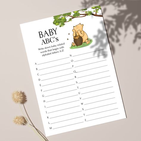 Excited to share the latest addition to my #etsy shop: Baby ABC Baby Abc Game, Winnie The Pooh Baby Shower, Abc Games, Classic Pooh, Pooh Baby, Honey Bear, Baby Shower Planning, Baby Shower Game, Baby Games