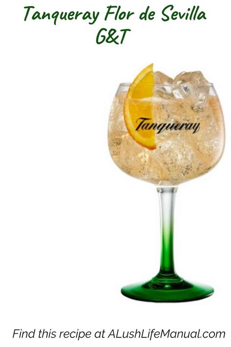 A really special Gin & Tonic made with Tanqueray Flor de Sevilla, which was inspired by an original recipe from Charles Tanqueray! Home Bar Sets, Party Food And Drinks, Bar Set Up, Tonic Water, Gin Tonic, Gin And Tonic, Cocktail Recipe, Non Alcoholic Drinks, Party Drinks