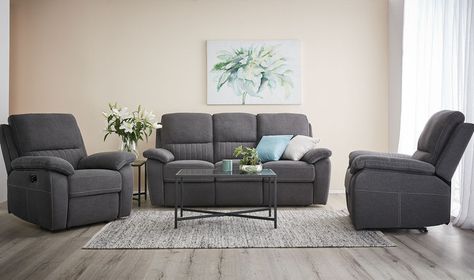 Introducing the Smith 3 Seater & 2 Reclining Armchairs Sofa Set – a stylish and comfortable choice for your living room. This set offers ample seating with reclining armchairs for added relaxation. Perfect for cozy nights in or entertaining guests. #sofa #furniture #livingroom #homeinterior #comfort #recliner #modern #homedecor #interiordesign #cozy Living Room Goals, The Smith, Reclining Armchair, Fantastic Furniture, Sofa Armchair, Furniture Assembly, Lounge Sofa, Lounge Sets, Entertaining Guests