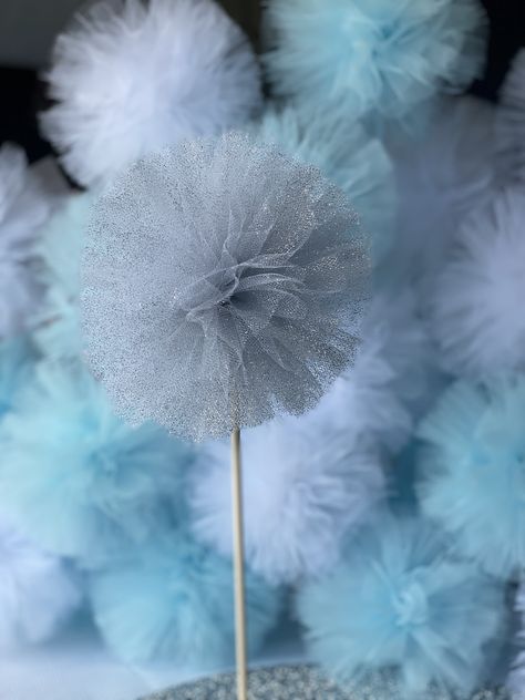 Tulle Centerpiece, Dress Centerpiece, Tulle Pompoms, Pom Pom Party, Tulle Pom Pom, Snowflake Centerpieces, Tutu Centerpieces, Elephant Centerpieces, Tutu Baby Shower