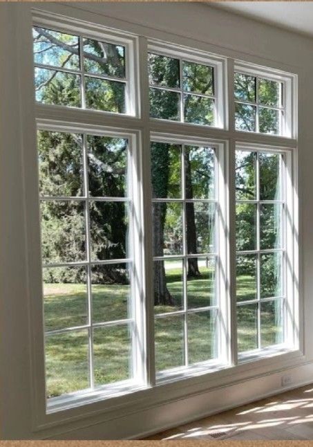 Full Wall Window, Large Window Front Of House, Large Front Window Ideas, Vertical Windows, Big Window Cottage, Large French Windows, Large Window That Opens, Long Windows Living Room, Full Length Windows