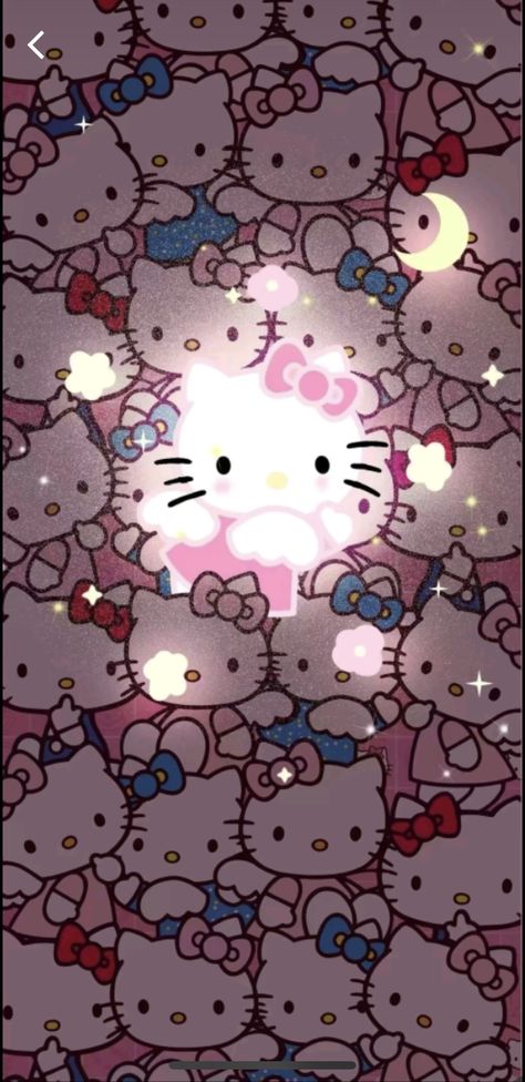 Hello Kitty Flip Phone Wallpaper, Sanrio Homescreen Wallpaper, Really Cute Wallpapers, Dark Hello Kitty Wallpaper, Wallpaper Hello Kitty Aesthetic, Hello Kitty Lock Screen, Cute Hello Kitty Wallpaper, Wallpaper Glowing, Wallpaper Single