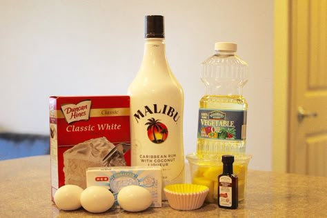 Malibu Birthday Cake Ideas, Malibu Rum Cupcakes, Malibu Rum Cake Recipes, Pina Colada Cupcakes With Rum, Rum Infused Cupcakes, Pineapple Rum Cupcakes, Malibu Cake Ideas, Malibu Cupcakes, Malibu Rum Cake