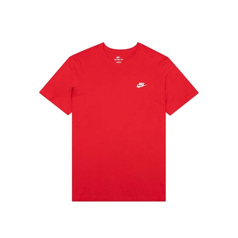 A SMART PICKUP FOR YOUR DAILY ROTATION.The Nike Sportswear Club T-Shirt is made with our everyday cotton fabric and a classic fit for a familiar feel right out of the bag. An embroidered Futura logo on the chest provides a signature Nike look.The classic fit tee silhouette is relaxed through the body and hips.Everyday cotton fabric feels soft and lightweight.More Details Standard fit for a relaxed, easy feel Fabric: 100% cotton Machine wash Imported 50% COTTON 50% POLYESTER Tee Shirt Nike, Period Basket, Script Base, Nike Tee Shirts, Red Shirts, Athletic Clothes, Nike Shirt, Club T Shirt, Mens Fashion Casual Outfits