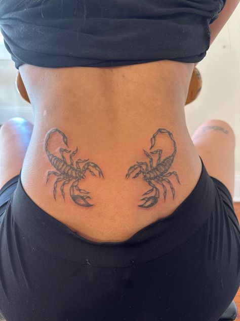 Scorpion Back Tattoo, Scorpion Tattoos, Word Tattoo, Scorpio Tattoo, Tattoo Meanings, Scorpion Tattoo, Hip Tattoos Women, Tattoos For Black Skin, My Bday