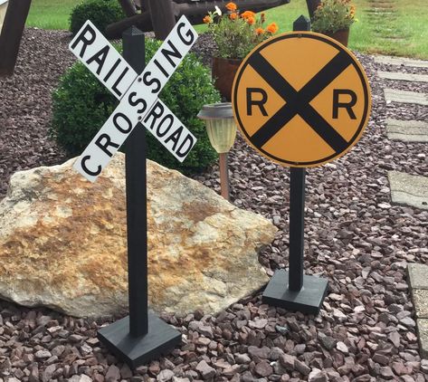 RAILROAD PARTY SIGNS / Train & Railroad Themed Birthday | Etsy Railroad Birthday Party, Train Birthday Theme, Train Party Decorations, Train Theme Birthday Party, Railroad Crossing Signs, Thomas The Train Birthday Party, Railroad Crossing, Train Decor, Party Table Centerpieces