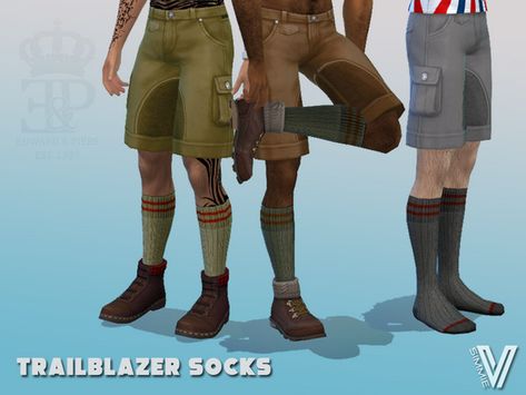 The Sims Resource - Trailblazer Hiking Knee Socks Mariachi Outfit, Sims 4 Tattoos, Sims Packs, Shiny Jacket, Sims 4 Teen, Puffy Vest, Long Tee, Sims Community, Sims 4 Cc