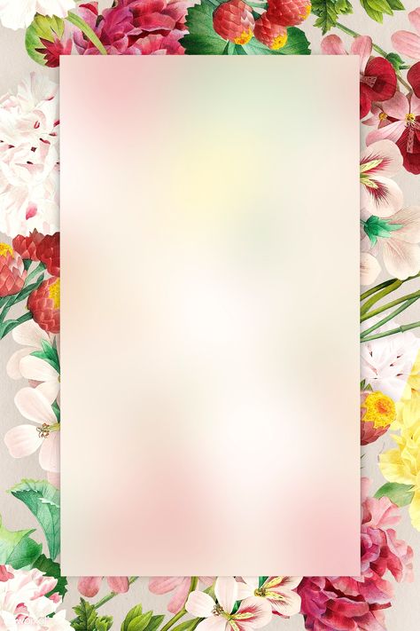 Colorful rectangle floral frame mockup | premium image by rawpixel.com / manotang Flower Instagram Story, Creative Borders, Iphone Wallpaper Dark, Vintage Plants, Floral Watercolor Background, Dark Brown Background, Debut Invitation, Painting Textured Walls, Background Spring