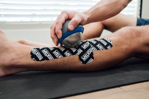 Kt Tape Shin Splints, Shin Splints Taping, Knee Exercise, Marathon Prep, Kt Tape, Kinesiology Taping, Knee Exercises, Shin Splints, Trigger Points