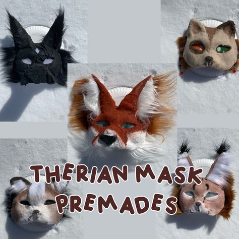 Therian Mask Premades comes with a therian symbol sticker and other random stickers. 10% discount on next purchase if not shipped within 5 days of purchase only ships to US Therian Mask For Sale, Calico Cat Mask, Therian Stickers, Therian Core, Therian Aesthetic, Therian Symbol, Therian Gear, Bearded Vulture, Therian Masks