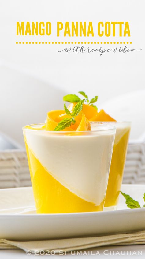 Mango Panna Cotta, Mango Jelly, Mango Dessert Recipes, Dessert Shooters, Desserts In A Glass, Jelly Desserts, Gelatin Recipes, Panna Cotta Recipe, Mango Dessert