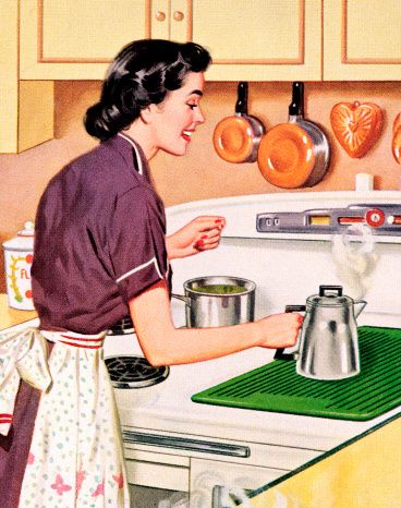 ’50s Flashback: A gem from 1953 called "Your Home and You: Unit Course in Home Economics." Vintage Homemaker, 50s Housewife, 1950s Housewife, Happy Housewife, Vintage Housewife, Retro Housewife, Making Coffee, Stick Photo, Casa Vintage