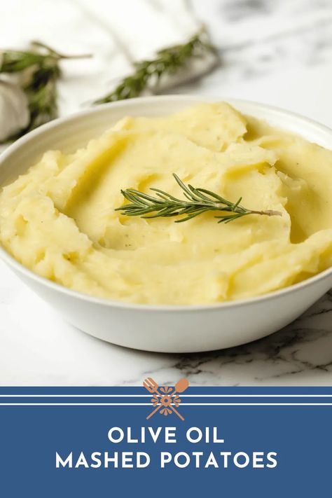 Olive Oil Mashed Potatoes - creamy, luscious vegan mashed potatoes made with olive oil, garlic and rosemary. No butter or margarine needed! A perfect Thanksgiving or Hannukah side dish! Mediterranean Thanksgiving, Vegan Mashed Potatoes Recipe, Olive Oil Mashed Potatoes, Thanksgiving Sidedish, Potatoes Mashed, New York Times Cooking, Heritage Recipes, Roasted Garlic Cloves, Vegan Mashed Potatoes