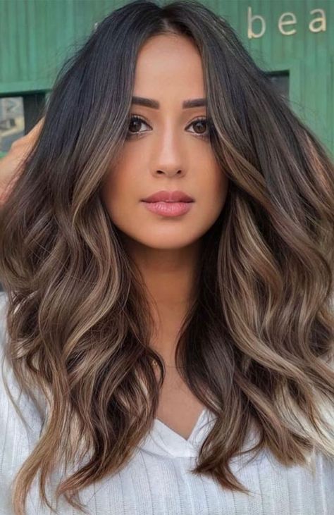 68. Ombre Caramel Beige We are in the middle of winter, spring will be here before we know it. And it’s time to start... Brown Hair With Blonde Balayage, 30 Hair Color, Brown Hair Color Shades, Bday Hair, Hair Spring, Beige Hair, Black Hair Balayage, Dark Brunette Hair, Brown Ombre Hair