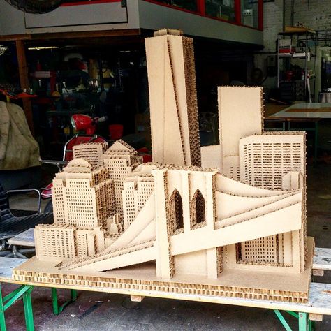 #Cardboard #cityscape #2 : #NYC Cut on the #CNC #router 43 layers in this crazy piece, but it is far from the craziest! More coming soon... #Brooklyn #fabrication - RUSHdesign Cardboard Cityscape, Ceramic Birds, Mini Scrapbook, Display Case, Router, Cityscape, Planets, Fabric