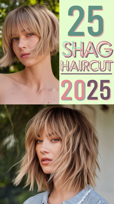 Shag Haircut 2025: 25 Inspiring Ideas - Fall Update 2024 Haircut 2025, Choppy Lob, Subtle Blonde, Rachel Haircut, Messy Layers, Light Fringe, Subtle Blonde Highlights, Highlighted Bangs, Wavy Layers