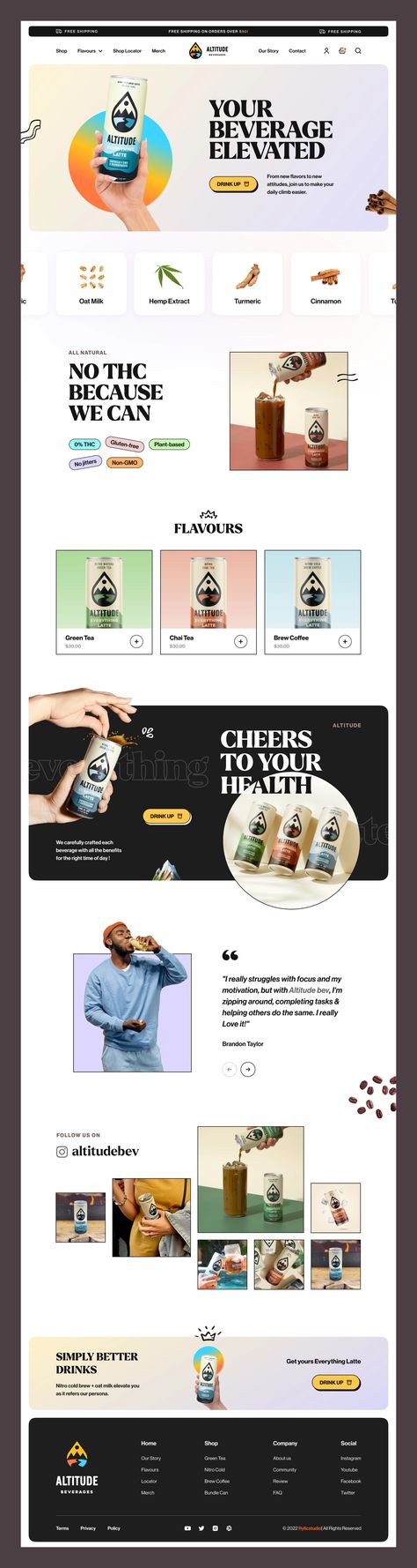 Beverage Landing Page by Farzan Faruk for Rylic Studio on Dribbble Web Portfolio Design Layout, Beverage Website Design, Website Development Post, Drink Website Design, Beverage Website, Website Color Themes, Drink Website, Web Design Landing Page, Product Landing Page