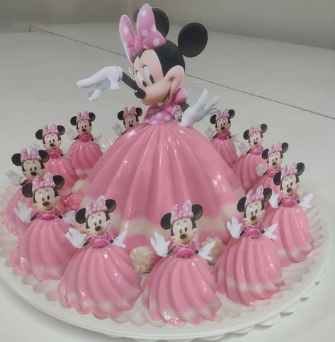 Minnie Mouse Gelatina, Minnie Mouse Desserts, Minnie Mouse Birthday Theme, Minnie Mouse Cookies, Minnie Mouse Birthday Party Decorations, Minnie Mouse First Birthday, Minnie Mouse Birthday Decorations, Birthday Sweets