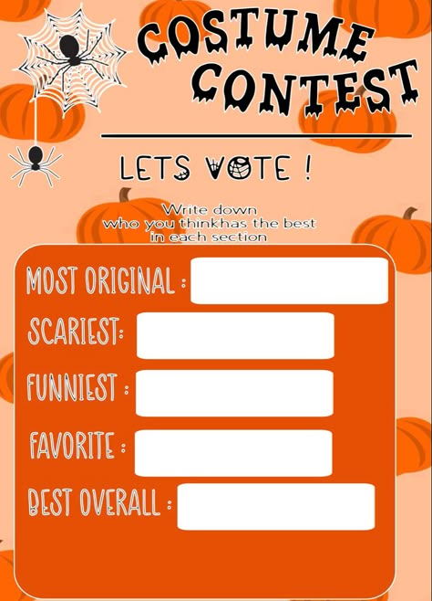 Halloween Party Costume Contest, Halloween Costume Contest Prizes, Costume Contest Prize Ideas, Halloween Costume Contest Ideas, Halloween Costume Contest Ballots, Halloween Contest Categories, Costume Contest Categories, Halloween Hangout, Costume Contest Winner