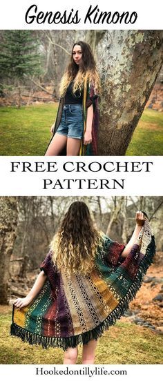 free crochet pattern Jaket Crochet, Boho Crochet Patterns, Beginner Friendly Crochet, Crochet Kimono, Hippie Crochet, Black Crochet Dress, Free Form Crochet, Crochet Cardigans, Crochet Wearables