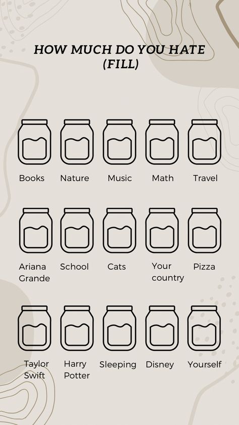 Jar Of Happiness Template, Fill The Jars Template, About Me Template, Bored Jar, Happy Jar, Bullet Journal Mood Tracker Ideas, What To Do When Bored, Bullet Journal Mood, Bullet Journal Design Ideas