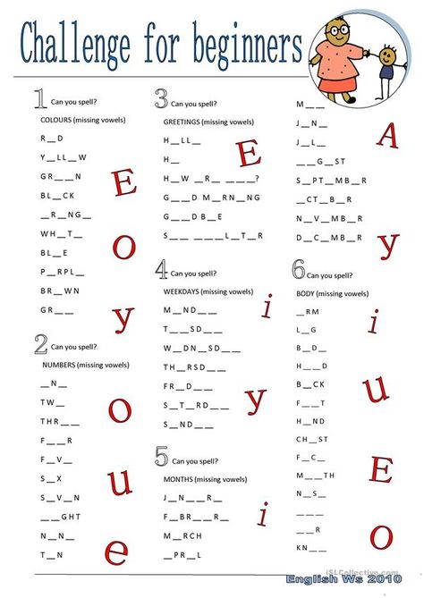 Challenge for Beginners - English ESL Worksheets Numbers Activities, Grammar For Kids, English Activities For Kids, English For Beginners, Easy English, Spelling Worksheets, Spelling Practice, To Learn English, Learning English For Kids