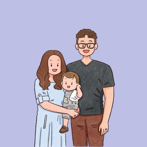 Doodle Family, Portrait Doodle, Three Characters, Home Decor Wedding, Family Illustration, Minimalist Home Decor, Custom Portrait, Decor Wedding, Family Portrait