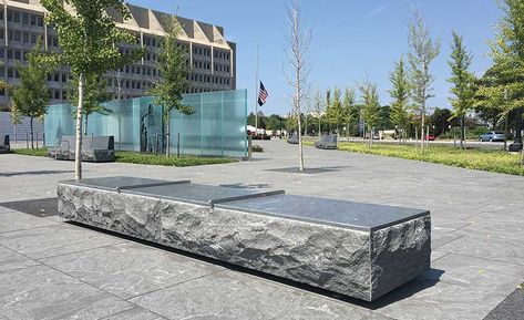 Virginia Mist granite block supplier maintains a global presence | 2018-10-08 | Stone World Virginia Mist Granite, Granite Bench, Stone Garden Bench, Seating Wall, Terraced Landscaping, Italian Stone, Granite Blocks, Stone Blocks, The Quarry