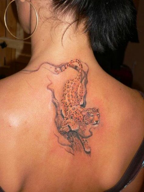 . Jaguar Back Tattoo, Tattoo On The Back, Enough Tattoo, Jaguar Tattoo, Cat Tat, Tiger Tattoo, A Tiger, Back Tattoos, Popular Tattoos