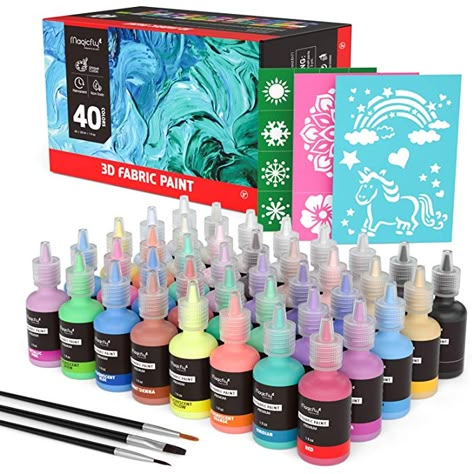 Homemade Puffy Paint, Glow In The Dark Glitter, Textile Paint, Neon Glitter, 3d Fabric, Puff Paint, Puffy Paint, Cute School Supplies, Drawing Projects