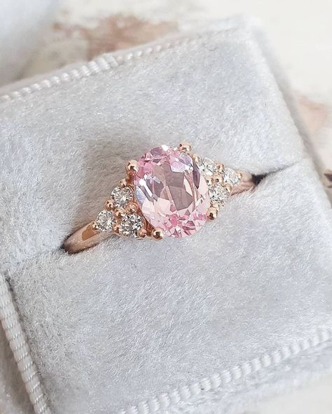 Gorgeous Sapphire Engagement Rings For That Proposal ★ sapphire engagement rings pink sapphire in engagement rings Pink And Blue Wedding Rings, Engagement Rings With Pink Diamonds, Pink Sapphire And Diamond Engagement Ring, Engagement Ring With Pink Accents, Pink And Diamond Engagement Ring, Pale Pink Engagement Ring, Gold And Pink Engagement Ring, Wedding Ring Pink Diamond, Vintage Pink Sapphire Ring