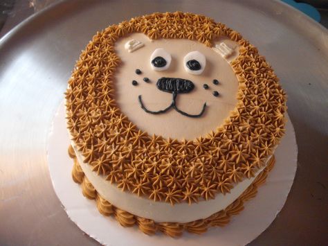 - Got this cake idea from the Wilton website Lion Cakes For Kids, Lion Birthday Cake, Jack Daniels Cake, Cake Decorating For Kids, Cakes For Kids, Lion Cake, Dessert Chef, Giraffe Cakes, 2 Birthday Cake