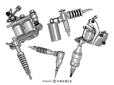 Tattoo Machine Drawing, Best Tattoo Machines, Tattoo Pen Machine, Type Tattoo, Pen Tattoo, Omerta Tattoo, Famous Tattoos, Tattoo Machines, Tattoo Stencil Outline