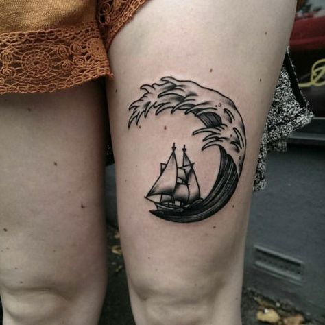 20 Powerful Wave Tattoos Tattoo Wave, Simple Wave Tattoo, Boat Tattoo, Wave Tattoo Design, Waves Tattoo, Tattoo Blog, Trendy Tattoos, Foot Tattoos, Forearm Tattoos