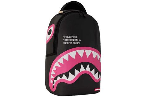 Sprayground Shark Central Pink DLXSV Backpack Black/Pink - FW24 - US Sprygraund Backpack, Sprayground Backpack Pink, Jordan 1 Green, Pretty Lifestyle, Sprayground Backpack, Pretty Backpacks, Spray Ground, Aesthetic Backpack, Pink Lifestyle