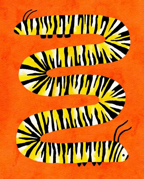 Monarch butterfly caterpillars really put the CAT in caterpillar 🐯 I love their little tiger stripes 💛 . for #doodleadayapril Caterpillar challenge hosted by @ellolovey 🐛 . #caterpillars #caterpillarart #monarchbutterfly #illustration #seeingthepretty #capturingcolour #springvibes #bugart #womenwhodraw #artchallenge #natureartwork #tigerstripes Caterpillar Drawings, Caterpillar Painting, Monarch Butterfly Illustration, Caterpillar Drawing, Caterpillar Illustration, Cartoon Caterpillar, Caterpillar Art, Side Quest, Monarch Caterpillar