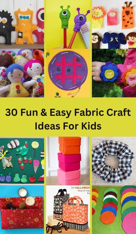 Fabric Crafts For Kids No Sew, Fabric Crafts For Kids, Useful Items, Kid Friendly Crafts, Scrap Fabric Projects, Craft Ideas For Kids, Scrap Material, Lasagna Recipe, Fabric Craft