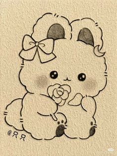 Gatos Cool, Sweet Drawings, Cute Easy Doodles, Easy Doodles, Bun Bun, Cute Kawaii Animals, Landscape Sketch, Cartoon Painting, Kpop Drawings