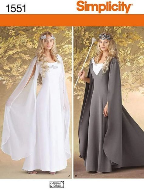 Hobbit Elf Woman Costume Sewing Pattern Royal Dress Queen | Etsy Rivendell Wedding, Faerie Clothing, Elvish Dress, Elf Halloween, Targaryen Dress, Forest Fairy Costume, Daenerys Targaryen Dress, Hobbit Funny, Elven Dress