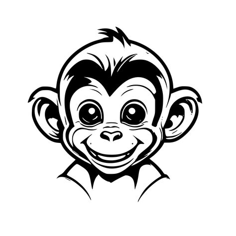 Check this out on SVG.io Monkey Smiling, Monkey Face, A Monkey, Tattoo Art Drawings, Baby Monkey, Free Svg Cut Files, Graphic Design Projects, Simple Shapes, Free Svg